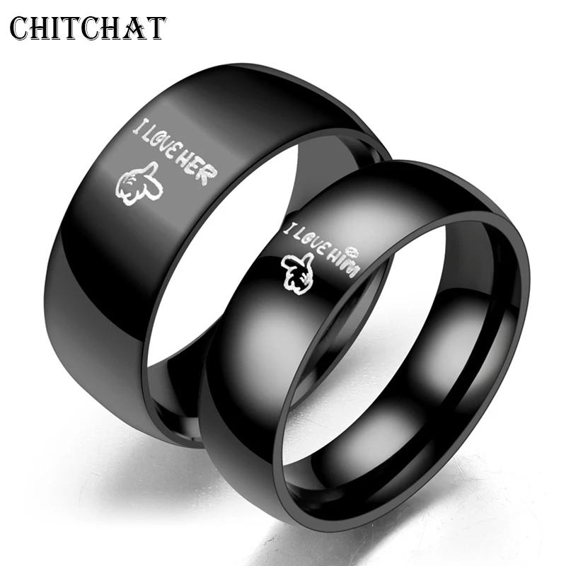 Punk Rock I Love You geste Anneau en Acier Inoxydable Mariage Bande Pour Hommes Taille 7-11