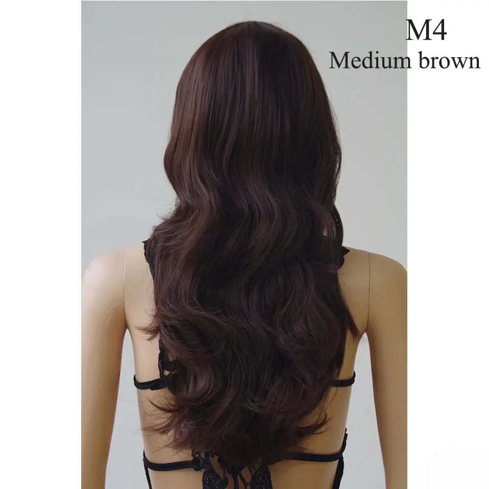 SNOILITE, 23 дюйма, натуральные прямые синтетические парики на кружеве, мягкие, без клея, жаропрочные волокна, парик на голову для женщин - Цвет: M4