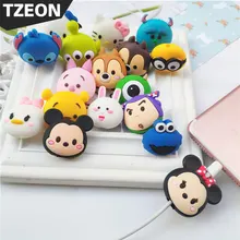 Мультяшная фигурка кабель протектор для IPhone Lightning type C Micro USB TSUM линия данных силиконовая бобина для samsung Xiaomi huawei