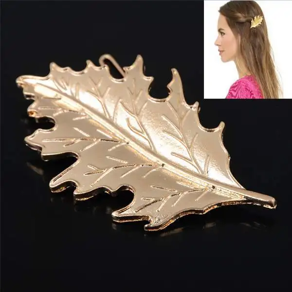 Fashion Gold Maple Leaf Hair Clip Leaf Hair Pin Cute Hair Slide Clip Hair Accessrieshairhair