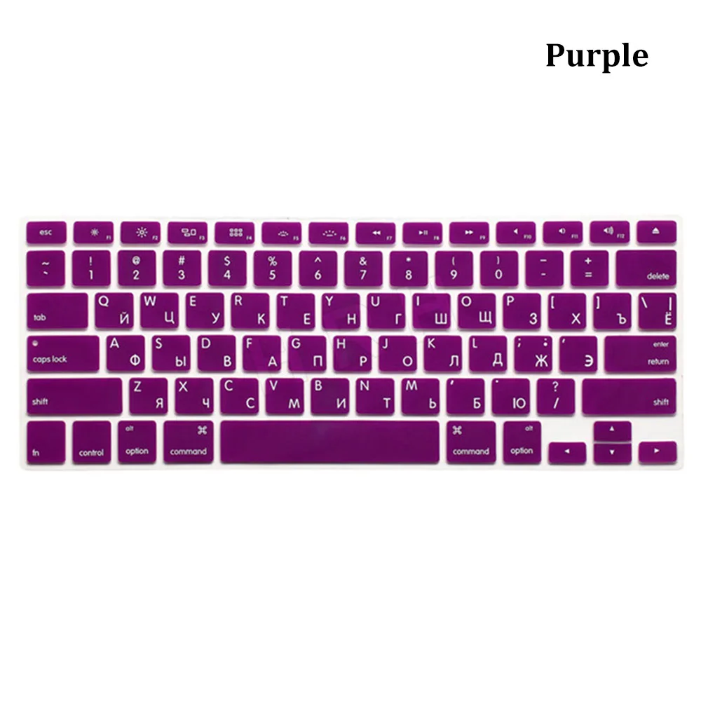 Silicone Soft Keyboard Cover Protector Rainbow Colorful Skin Dustproof For Apple MacBook Air Pro Retina 13" 15" 17" - Цвет: purple