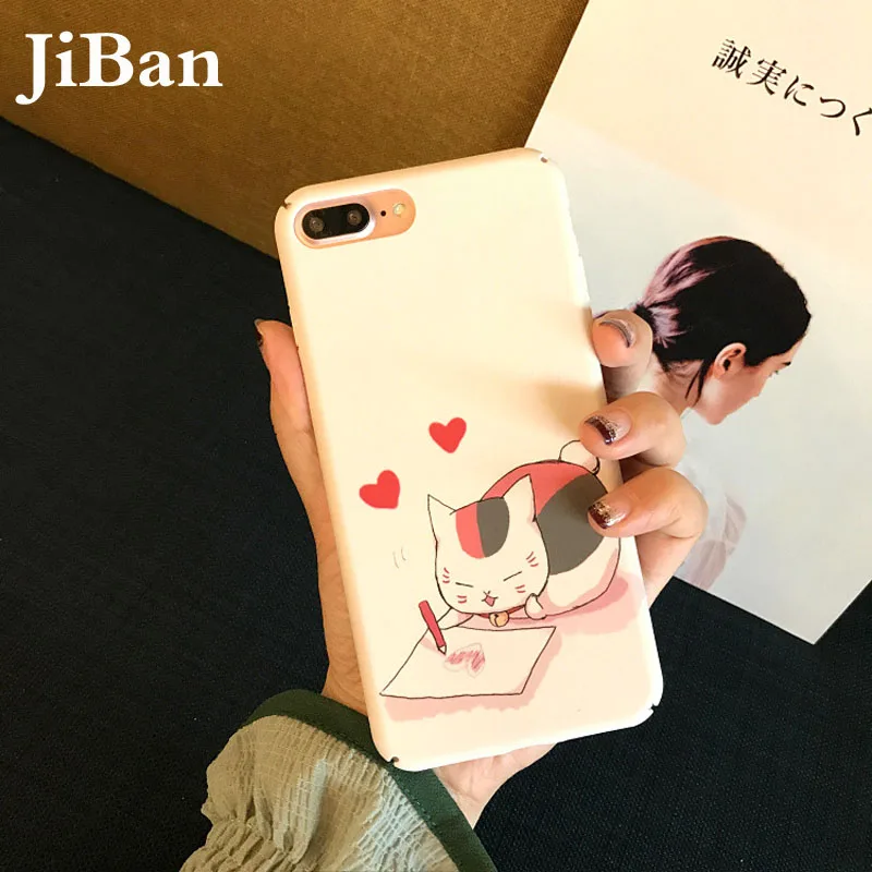 JiBan For iPhone 6 6s 7 8 Plus Phone Case Fashion Cute Funny Cartoon Cat Love Heart Hard PC Cover |