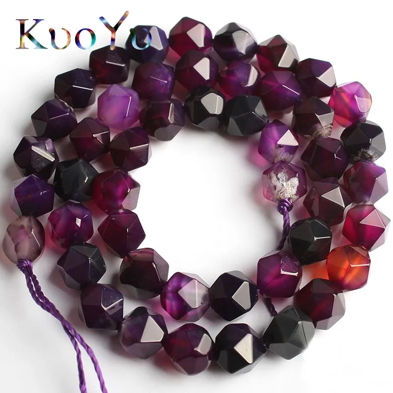 

Wholesale Faceted Purple Agates Stone Beads Round Loose Spacer Beads For Jewelry Making 15'' 6/8/10mm DIY Bracelets Necklace