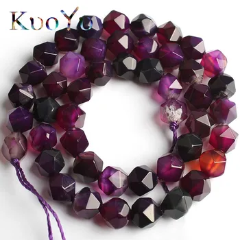 

Wholesale Faceted Purple Agates Stone Beads Round Loose Spacer Beads For Jewelry Making 15'' 6/8/10mm DIY Bracelets Necklace
