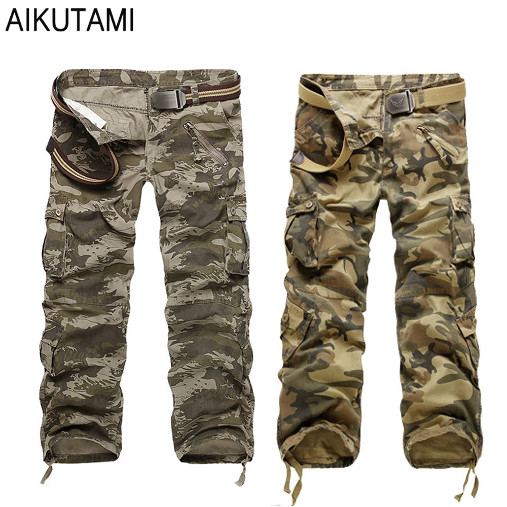 Acampar al aire libre senderismo Camo pantalones desgaste de Nylon resistente recta pantalones de Trekking de montaña pesca al aire libre