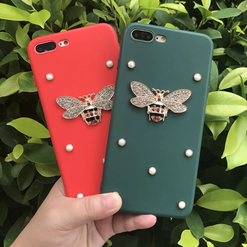 Aoweziic Honeybee soft silicone For iphone XS MAX XS XR 6s 7plus mobile phone shell X set to prevent 8Plus female diamond drill