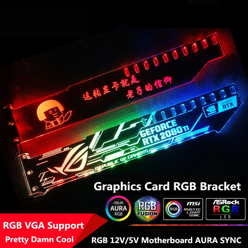 Goede Grafische Kaart Stand Lichtvervuiling Partner Jack Ondersteuning Chassis Geloof Led Vga Beugel Rgb (12 V) Aurora (5 V) Asus Aura