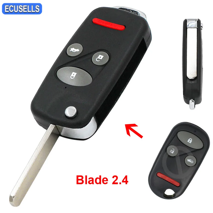 

3+1/4 Button Flip Folding Remote Key Shell Case Car Key Housing Cover For Honda CRV S2000 Accord Civic Element Pilot Blade 2.4
