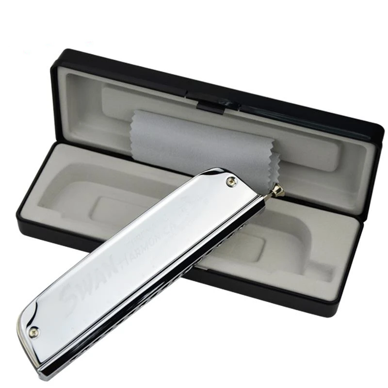 

SWAN Ship Shape Chromatic Harmonica 16 Hole 64 Armonica Cromatica Musical Instruments Key of C Free Shipping