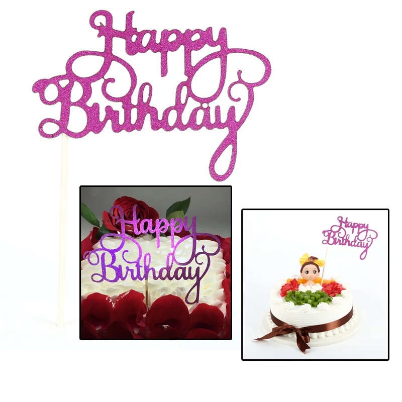IVYSHION торт флаг кекс топперы на день рождения Декор на день рождения принадлежности на день рождения детский торт Топпер с днем рождения кекс топперы