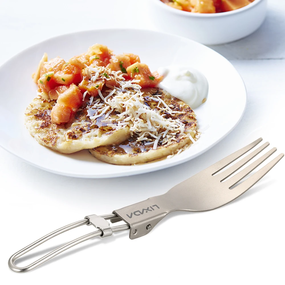 Lixada титановая Складная ложка Spork уличная посуда походная посуда легкая сложенная посуда для кемпинга пикника