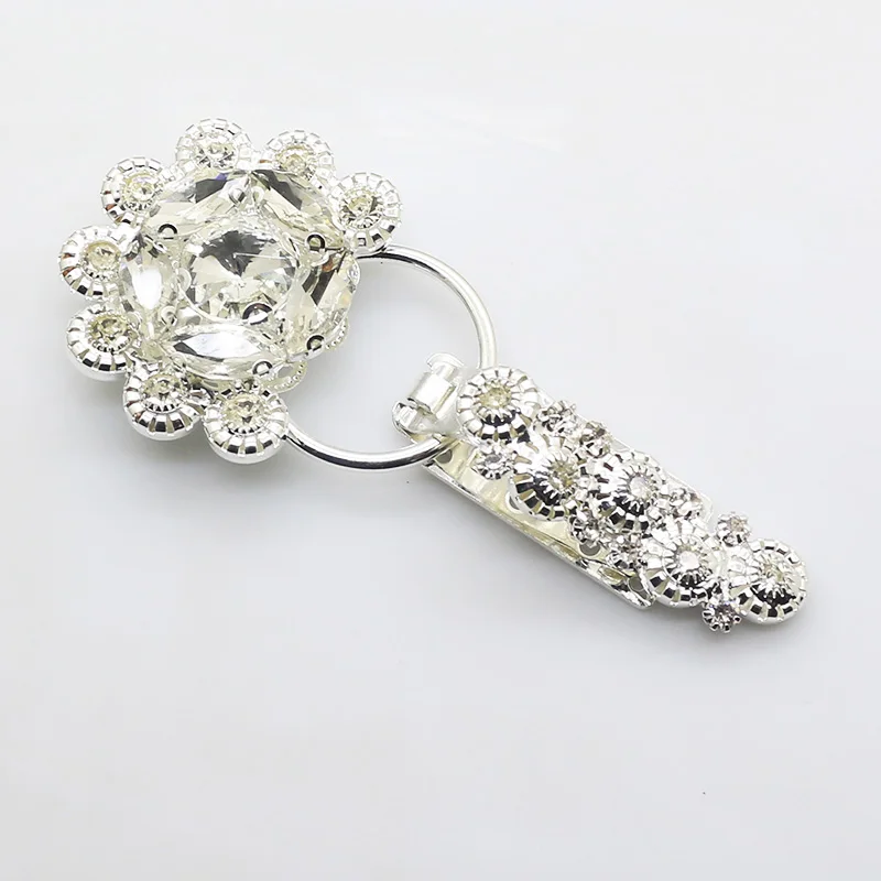 Floral Rhinestone Crystal Duckbill Buckle Fasteners Clasps for Clothes Decor