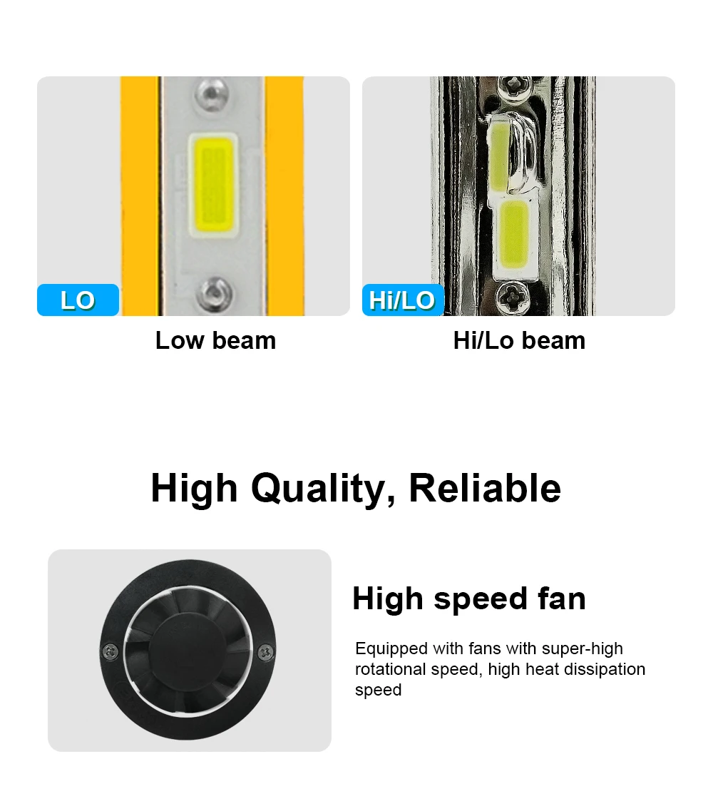 CROSSFOX 6000 K фары автомобиля комплект Canbus H1 H3 H11 9012 9005 9006 H4 светодиодный Лампа 12 V 50 W 10000LM/пара автомобильных фар свет