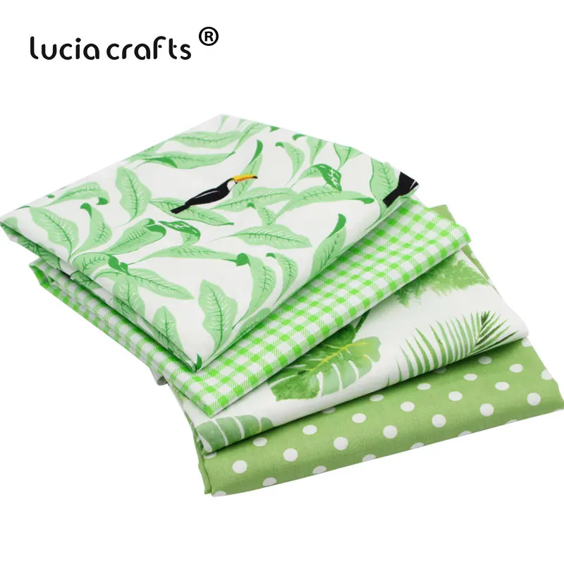 

Lucia crafts 1piece/lot Cotton Printed Fabric Green Grid Sewing Textile Quilting Patchwork DIY Sewing Accessories I0301