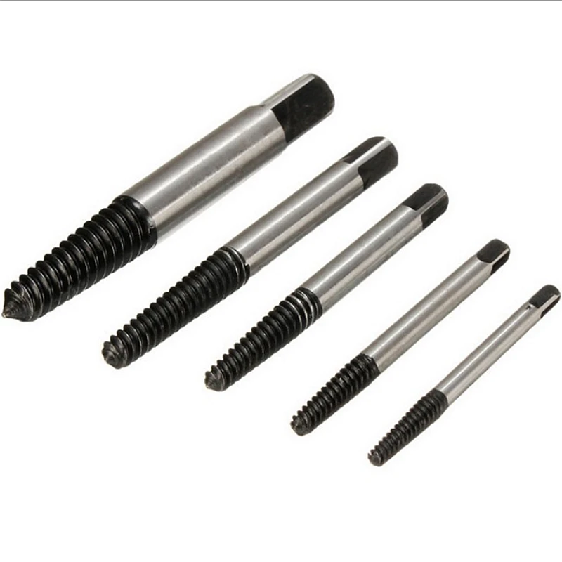 5Pcs/Set Screw Extractor 3-18mm Broken Bolt Remover For Power Tools Drill Guide Bits Set