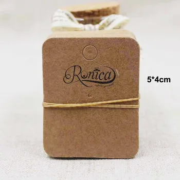

Customer logo design ring tag card kraft paper black letter print cute pendant /charms display card with customer logo 1000pcs