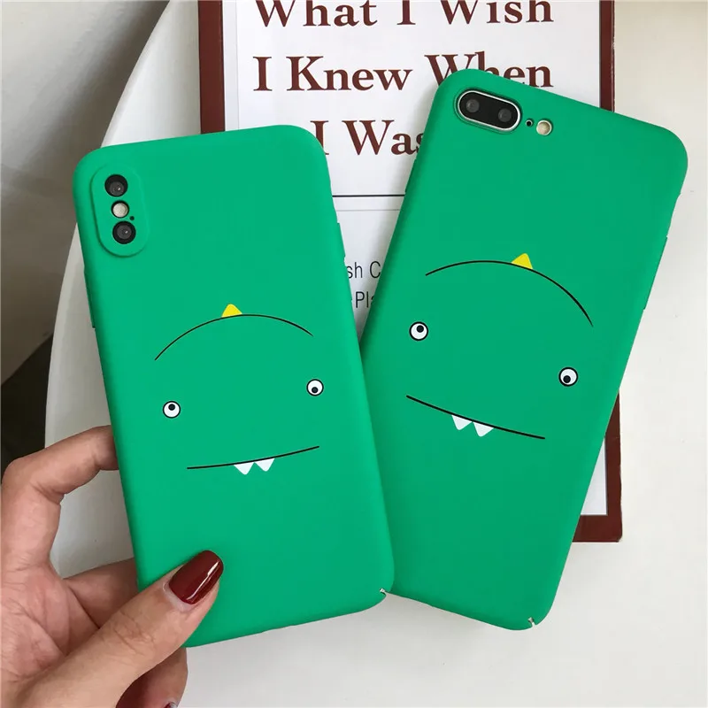 Мультфильм Милые Животные Динозавр чехол для iPhone X 6 s 7 8 плюс Plus Чехол зеленый