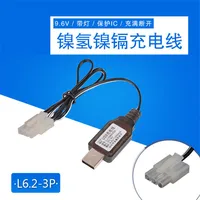 Cargador USB de 9,6 V L6.2-3P, Cable de carga IC protegido para batería ni-cd/Ni-Mh, Juguetes RC, coche, Robot, piezas de cargador de batería de repuesto