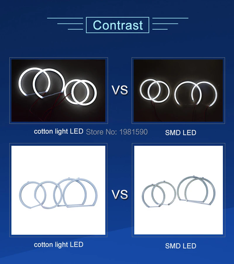Hopstyling 1 комплект хлопковый светильник Halo Кольцо ангельские глазки для BMW E46 без проектора 2x131 мм 146 автомобильный Стайлинг белый головной светильник