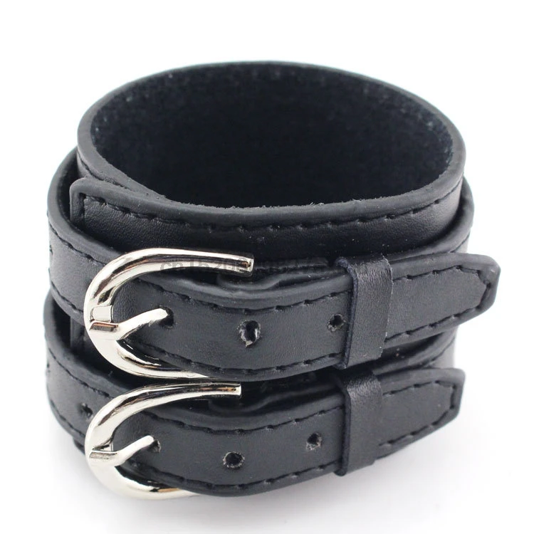 50PCS Fashion Double Belt Leather Wrist Friendship Big Wide Bracelet for Men Buckle Vintage Punk Jewelry | Украшения и аксессуары