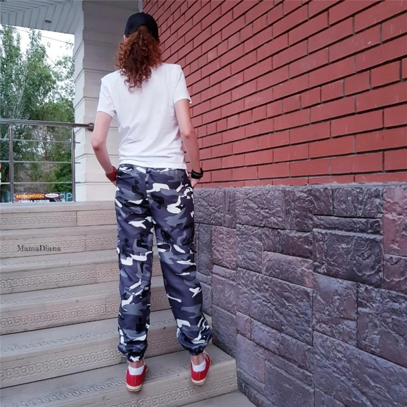 Orange Camouflage Pants Women Sweatpants Purple Pink Camo Pants Pantalon Femme Trousers Cargo Harem Pantalones Mujer -