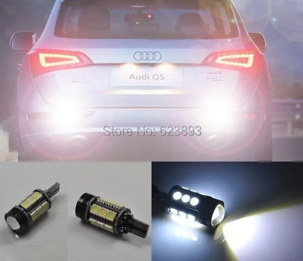 Free shipping, 2x White Error Free LED Projector Reverse Back up Light