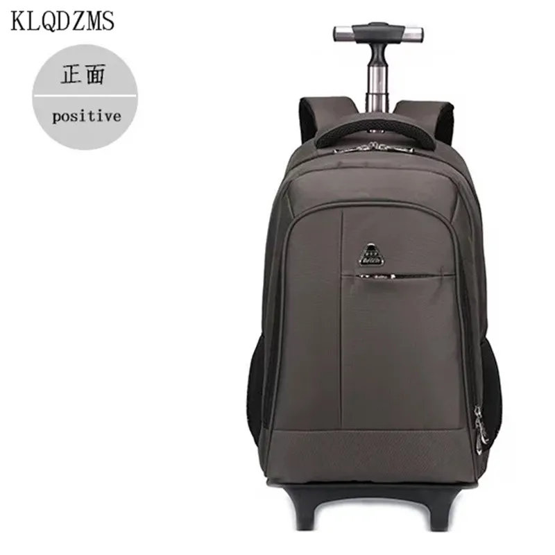 KLQDZMS мужские рюкзаки бизнес чемодан на колесах для женщин Оксфорд чемодан на колесиках для путешествий Сумки дорожные троллейбус - Цвет: brown