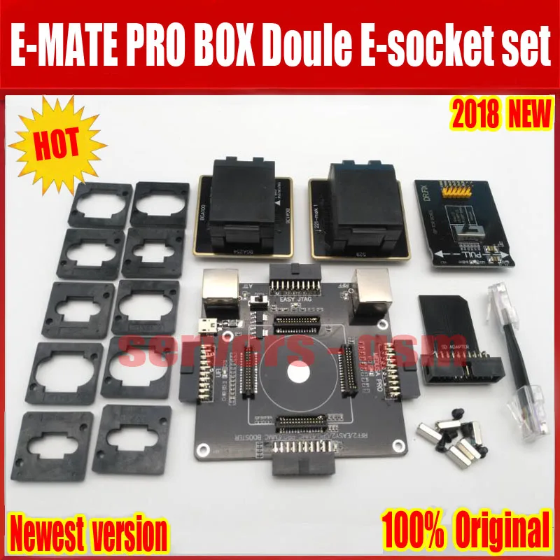 2019New E-MATE коробка памяти на носителе EMMC doule E-розетка Поддержка BGA100 136 168 153 169 162 186 221 529 254 для легкий JTAG плюс UFI коробка Ri