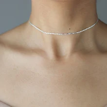 Изысканное Серебряное колье в стиле бохо-минималистичное ювелирное изделие-подарок для нее-простое колье на цепочке XL1068