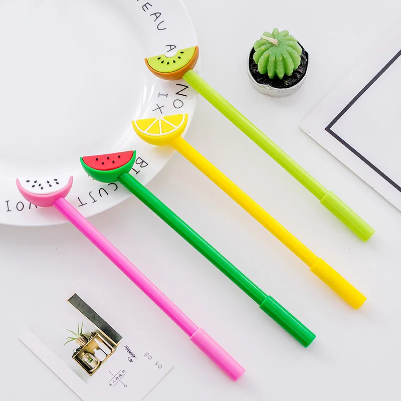 

36 pcs/lot Cute fruit Gel Pen for Writing Creative 0.5mm black ink Signature Stationery Pen For Students gift school Supplies
