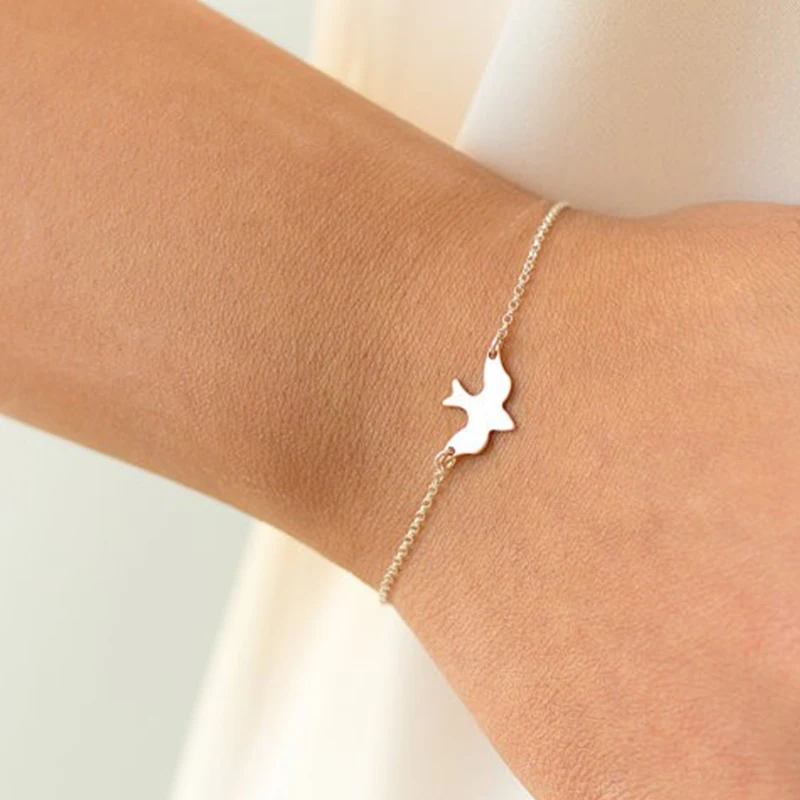 

Tiny Peace Dove Bracelet Birds Bracelet Little Cute Swallow Bird Bracelets SH005