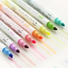12 farben/set Japanischen Kawaii Mildliner Stifte Mild Liner Highligher Dual Headed Fluoreszierende Stift Art Zeichnung Stift Schreibwaren