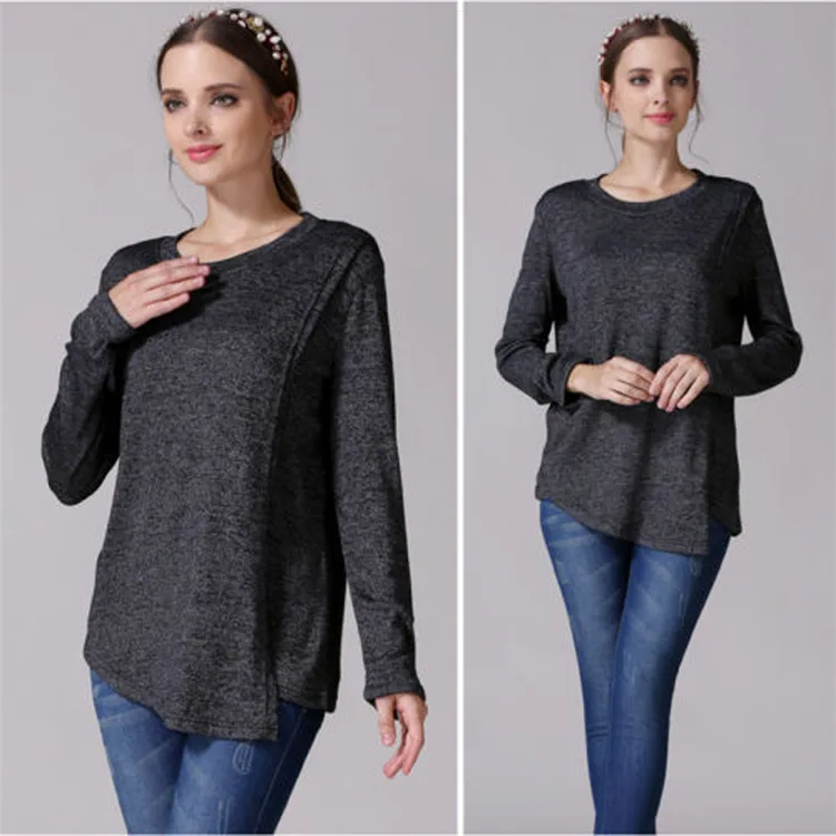 Winter Autumn Fashion Maternity Clothes long sleeve pregnancy T-shirt Breastfeeding Clothes for Pregnant Women Nursing tops (15)