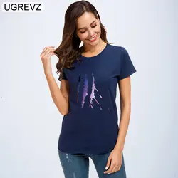 UGREVZ 2019 новая футболка Для женщин хлопковая Летняя женская футболка Лучшие Друзья Базовая футболка Топ Винтаж женская футболка