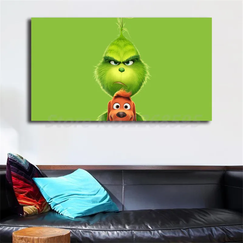 The Grinch 2018 Movie Wallpaper Canvas Painting Print Bedroom Home