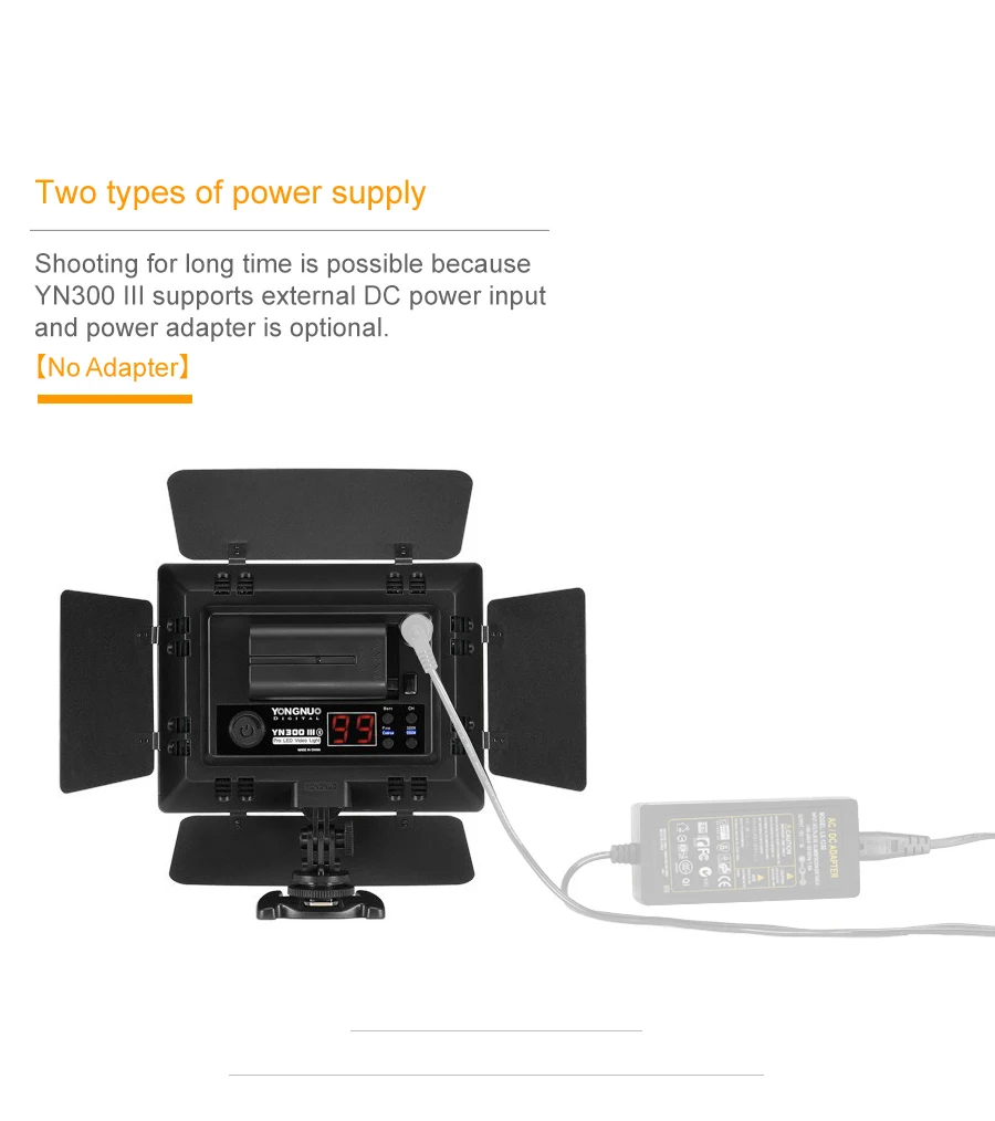 Yongnuo YN300III YN-300 III CRI95 светодиодный светильник для видеокамеры с регулируемой цветовой температурой 3200 K-5500 K для Canon Nikon Olympus