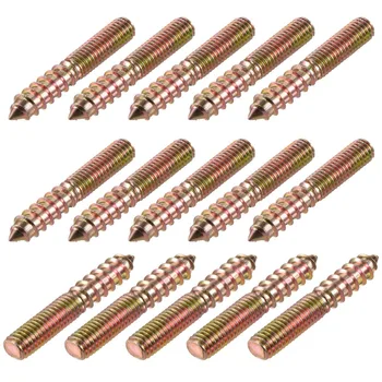

Uxcell New Hot Selling 15pcs M8x50mm M8x75mm Double Headed Hanger Bolt Dual End Self-Tapping Screw for Furniture Carbon Steel