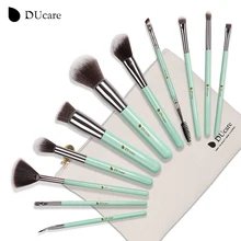 DUcare 11pcs makeup brushes set professional brushes light green make up brushes high quality brush with bag portable brushes