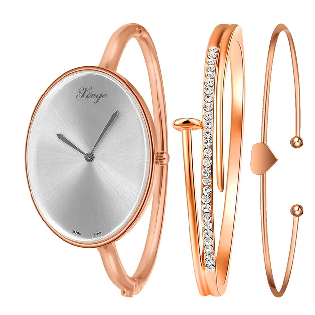 Brand Watch Women Gold Rhinestone Bangle Bracelet And Brand Watch Women Gold Rhinestone Bangle Bracelet And Set Relogio Feminino Las Feida