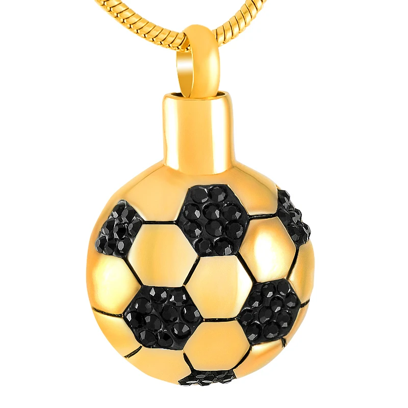 

KSJ8299 Funeral Urn Necklace Football Shape Pendant in Memory of Loss Lovers Ashes Locket Keepsake Cremation Jewelry Men Women