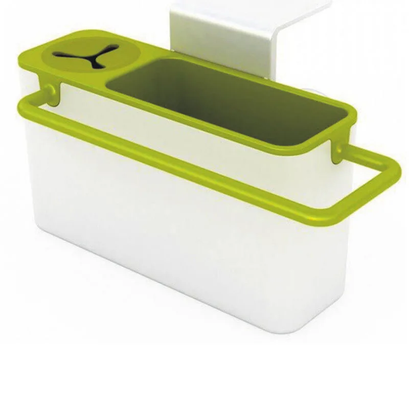 Самоклеящаяся кухонная коробка, многофункциональная стойка для хранения посуды, самосливающаяся раковина, кухонный органайзер, подставки, посуда, вешалка для полотенец - Цвет: Green