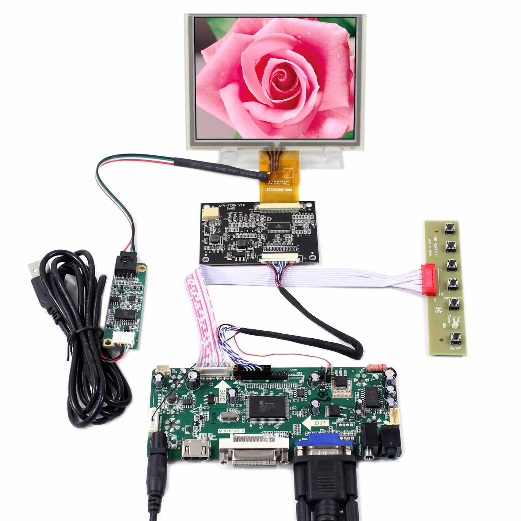 HD MI + DVI VGA аудио Плата управления ЖК-дисплеем 5 дюймов 640x480 ZJ050NA-08C Сенсорная панель