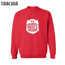 TARCHIA Men Hoodies BEARDED INKED AWESOME Printd Long Sleeve Brand-Clothing Mens Hoodies and Sweatshirts Fashion Sportwear Tops