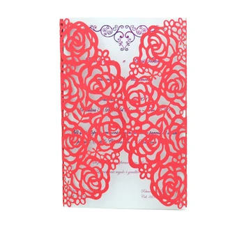 

Love Rose flower Laser cut paper card wedding wedding invitation card suppliers