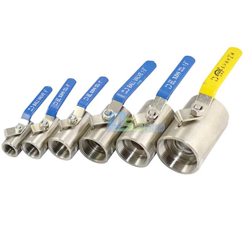 

MEGAIRON BSPT 1/2" DN15 Female Silk Mouth Wide Type Ball Valve with Vinyl Handle Stainless Steel SS316 WOG1000