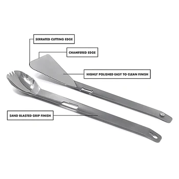 

3 in 1 Stainless steel Spoon Fork Knife Cutlery Table Spoon Outdoor Hiking Picnic Cutlery Set Camping Equipment