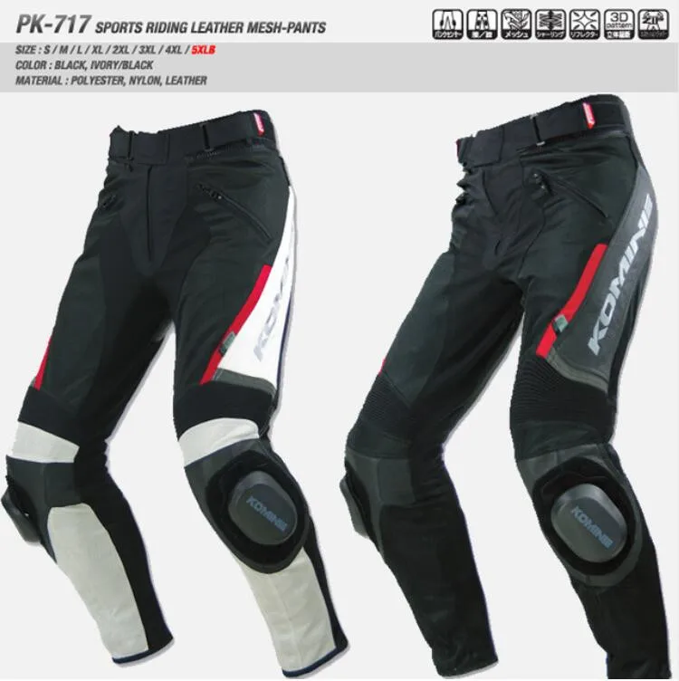 

For KOMINE PK 717 motorcycle racing pants mesh fabric + leather pants summer motocross riding trousers