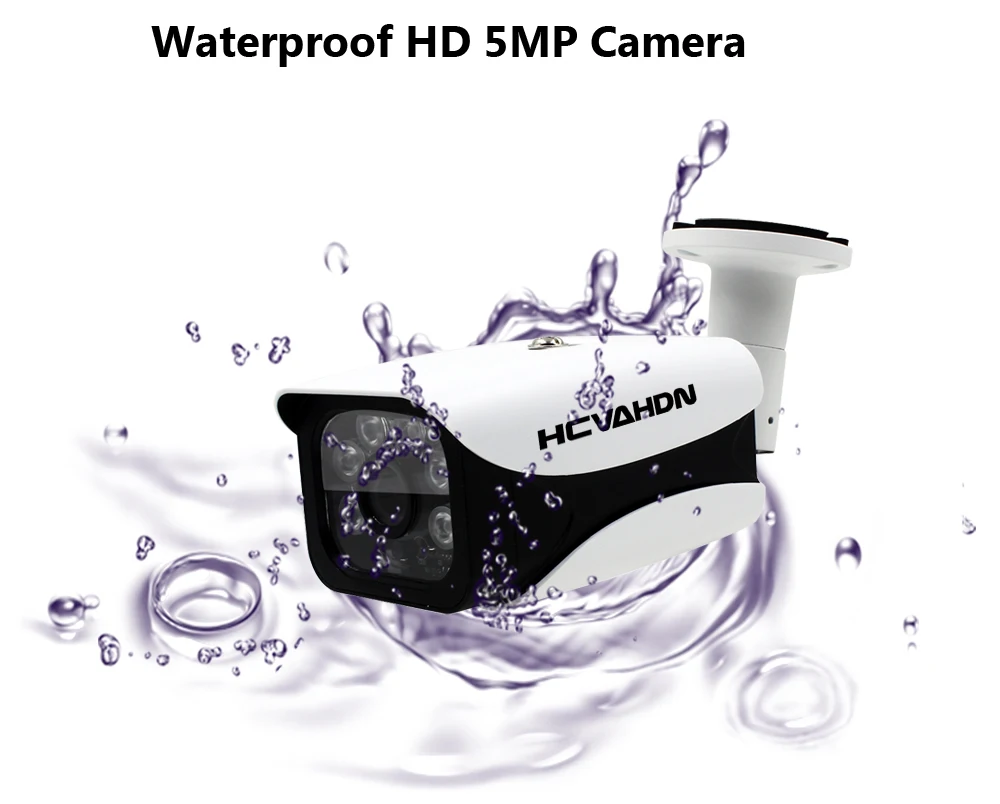 Excellent HCVAHDN 5.0MP 4CH Security Camera System CCTV Surveillance Kit 40m Night Vision Camera HDMI P2P  DVR 5MP Video Output Kits 26