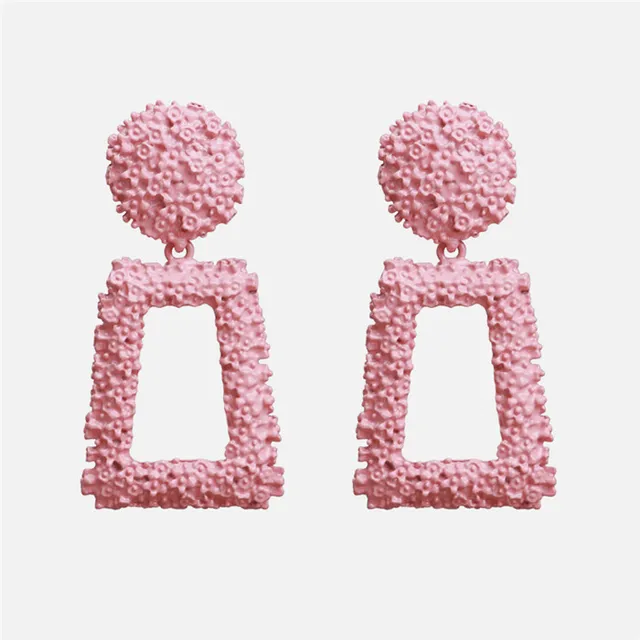 Ztech New Korea Fashion Pink Resin Beaded Drop Earrings For Women Girls ZA Wedding Jewelry 30 Designs Dangle Statement Bijoux E1844