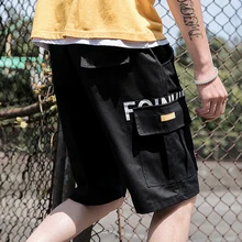 Мужские брюки с пятью точками, летние комбинезоны с несколькими карманами, спортивные свободные штаны для отдыха, брендовые тонкие пляжные мужские штаны